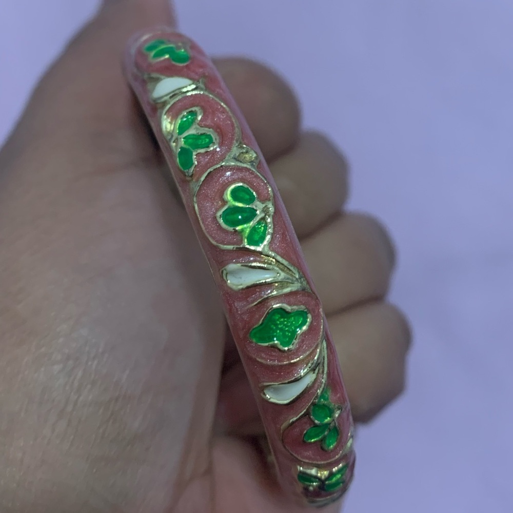 Enamel bracelet cuff.